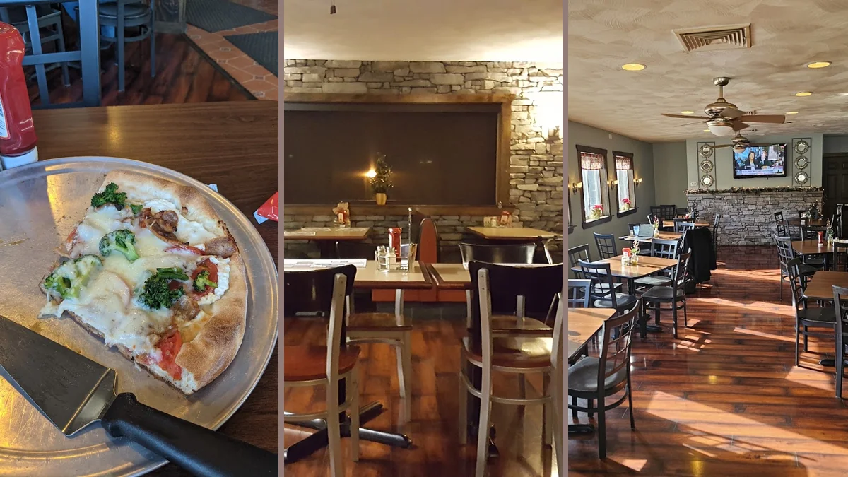 Italian restaurant interior with simple decor.